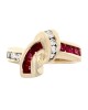 Charles Krypell Vintage Ruby and Diamond Crossover Ring